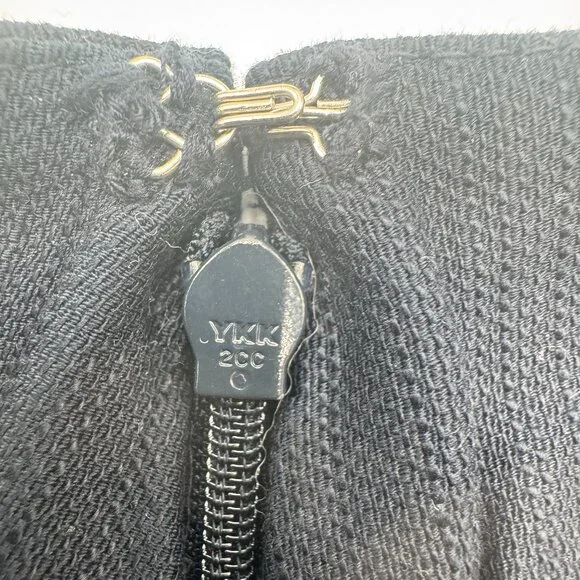 Loft Navy White Embroidered Lined Mini Skirt Classic Chic Size 8 - Picture 6 of 8